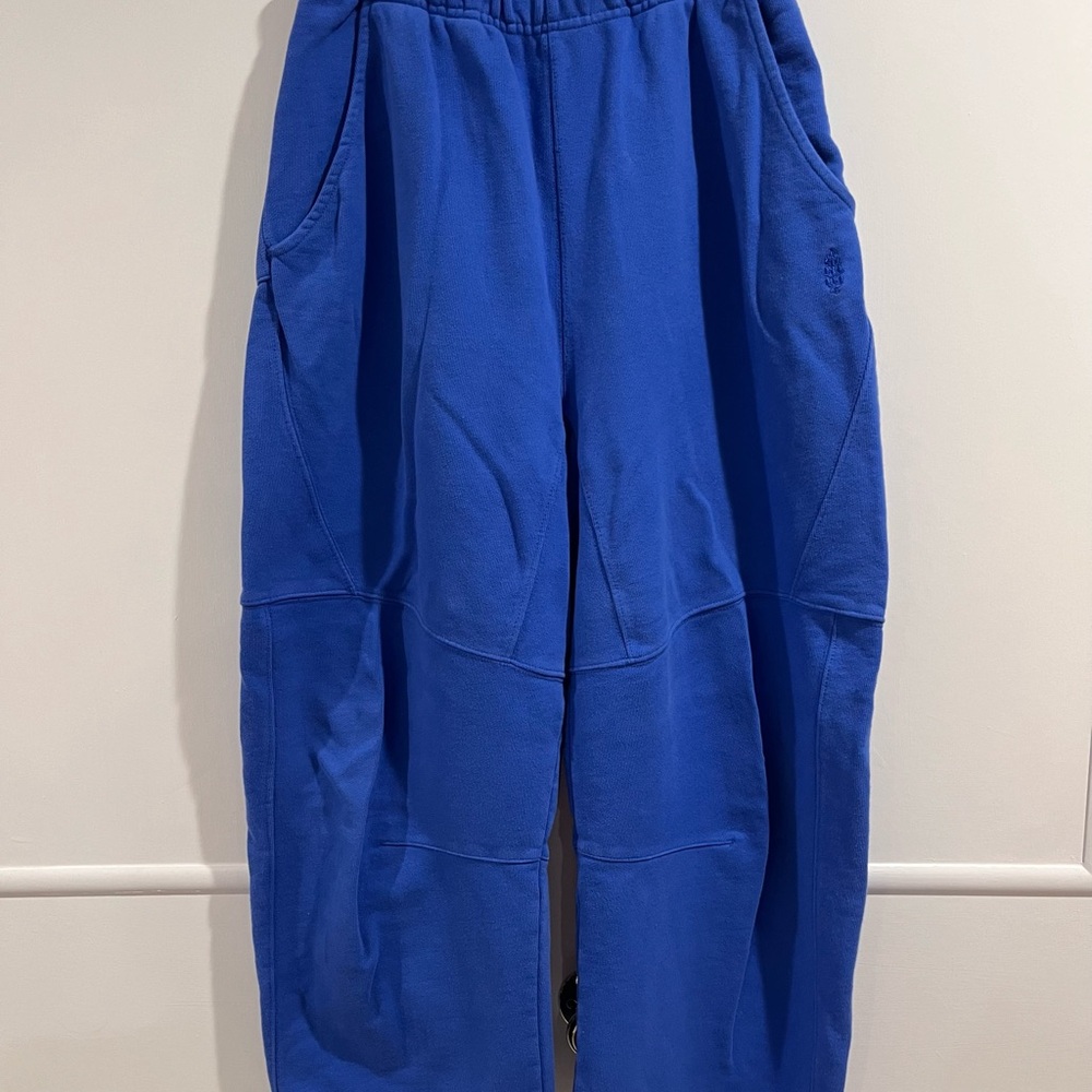 Free People Blue Track Pants with Relaxed Fit